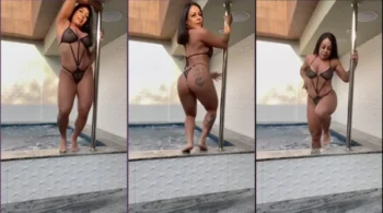 Melissa Pitanga dando um show de sensualidade no pole dance para seu parceiro no motel