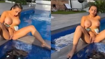 Iamamilechera está na OnlyFans de graça, fazendo strip e se tocando na piscina