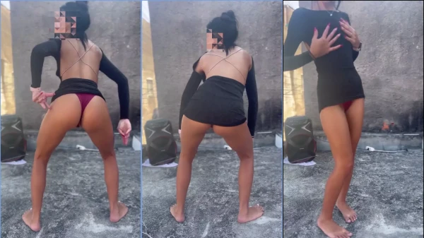 Nayra Castro arrasando no passinho de funk na beira do lago com um shortinho bem colado