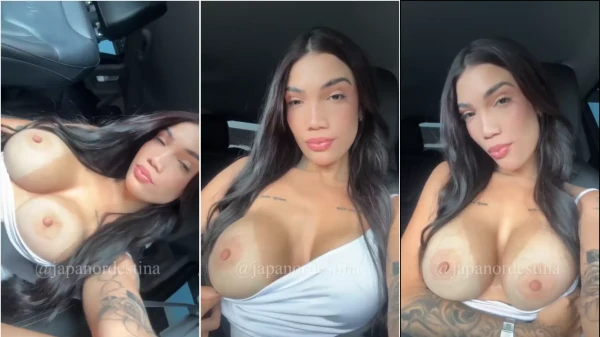 Japa da Mansão tem suas fotos de topless vazadas enquanto está dentro do carro exibindo seus peitões